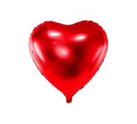 PartyDeco Palloncino Mylar Foil a Forma di Cuore Rosso Metallizzato Ø 45 cm