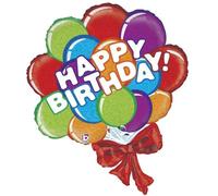 Palloncino Mylar Happy Birthday multicolore 37″ lunghezza 94 cm