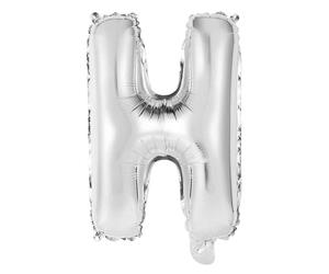 Palloncino Mylar Lettera H Argento Grande 40'' 101 cm