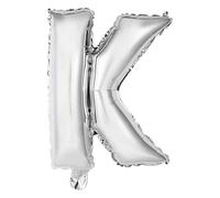 Palloncino Mylar Lettera K Argento Grande 40'' 101 cm
