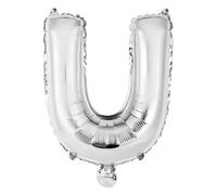 Palloncino Mylar Lettera U Argento Grande 40'' 101 cm