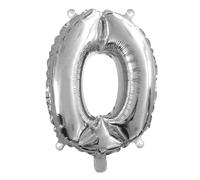 Palloncino Mylar Numero 0 Argento Grande 40'' 101 cm