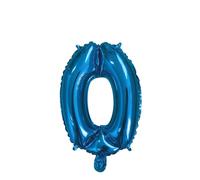 Palloncino Mylar Numero 0 Blu Medio 14'' 35 cm