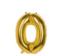 Palloncino Mylar Numero 0 Oro Medio 14'' 35 cm