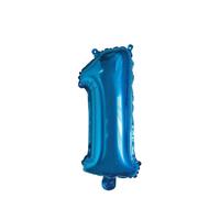 Palloncino Mylar Numero 1 Blu Medio 14'' 35 cm