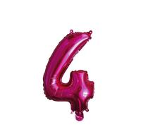 Palloncino Mylar Numero 4 Fucsia Medio 14'' 35 cm
