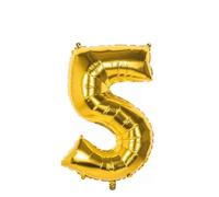 Palloncino Mylar Numero 5 Oro Medio 14'' 35 cm