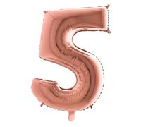 Palloncino Mylar Numero 5 Rosa Gold Grande 40'' 101 cm
