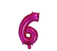 Palloncino Mylar Numero 6 Fucsia Medio 14'' 35 cm