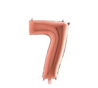 Palloncino Mylar Numero 7 Rosa Gold Medio 14'' 35 cm