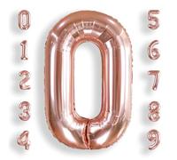 Palloncino Numero 0 Rosa Gold: Grande 101 cm Elio Palloncini Oro Rosa Antico Compleanno 0 Anno Mylar Foil Numeri Gigante Bimba Bambina Giganti per Festa di Baby Shower Anniversario Decorazioni