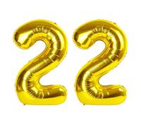 Palloncino numero 22 oro 101,6 cm, 22 palloncini numerici, decorazioni per il 22° compleanno in oro, 22 anni donne uomini forniture per feste d'oro