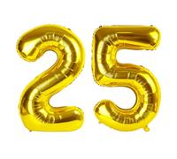 Palloncino numero 25 oro 101,6 cm, 25 palloncini numerici, decorazioni per il 25° compleanno in oro, 25 anni donne uomini forniture per feste d'oro