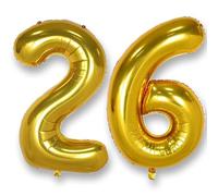 Palloncino Numero 26 Compleanno Oro: Grande 101 cm Elio Palloncini Compleanno 62 Anni Mylar Foil Doro Numeri Gigante Giganti per Festa di Anniversario Decorazioni