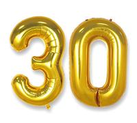 Palloncino Numero 30 Compleanno Oro: Grande 101 cm Elio Palloncini Compleanno 9 Anni Mylar Foil Doro Numeri Gigante Bimbo Bimba Bambino Bambina GigantiFesta di Baby Shower Anniversario Decorazioni
