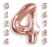 Palloncino Numero 4 Rosa Gold: Grande 101 cm Elio Palloncini Oro Rosa Antico Compleanno 4 Anni Mylar Foil Numeri Gigante Bimba Bambina Giganti per Festa di Baby Shower Anniversario Decorazioni