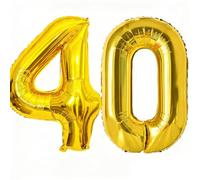 Palloncino numero 40 oro, 101 cm, decorazione compleanno 40 anni, gonfiabile elio, foglio per donna uomo Annivesaires Party Deco