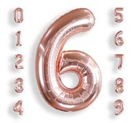 Palloncino Numero 6 Rosa Gold: Grande 101 cm Elio Palloncini Oro Rosa Antico Compleanno 6 Anni Mylar Foil Numeri Gigante Bimba Bambina Giganti per Festa di Baby Shower Anniversario Decorazioni