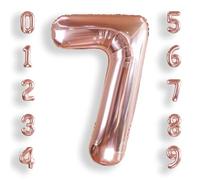 Palloncino Numero 7 Rosa Gold: Grande 101 cm Elio Palloncini Oro Rosa Antico Compleanno 7 Anni Mylar Foil Numeri Gigante Bimba Bambina Giganti per Festa di Baby Shower Anniversario Decorazioni