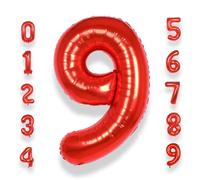 Palloncino Numero 9 Compleanno Rosso: Grande 101 cm Elio Palloncini Rossi Compleanno 9 Anni Mylar Foil Numeri Gigante Bimba Bambina Giganti per Festa di Baby Shower Anniversario Decorazioni