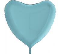 Palloncino Pallone Cuore Azzurro Grande Sagomato Mylar Foil Elio Aria Addobbi C