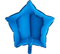 Palloncino Pallone Stella Blu Grande Sagomato Mylar Foil Elio Aria Addobbi Comp