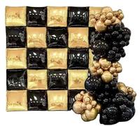 Palloncino Parete Sfondo Nero Oro Palloncini Foil 34x34 Mega Party Set