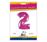 Palloncino Rocca Fun Factory numero 2 fucsia supershape 40 - 101cm. 1pz