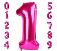 Palloncino rosa acceso per feste con numero da 100 cm, 1 palloncino per il primo compleanno per ragazzo, 1 10 11 15 16 17 18 21 palloncini per festa di compleanno, decorazioni per il decimo compleanno