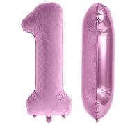 Palloncino rosa con numero 1 da 101 cm, palloncini grandi per decorazioni per il primo compleanno, ragazzi e ragazze, palloncino in velluto opaco floccato uno per decorazioni per feste