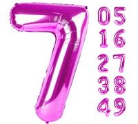 Palloncino rosa viola 7, palloncini con numeri 101 cm, decorazioni per 7° compleanno per ragazze e bambini, decorazione per feste per donne, palloncino numero 7