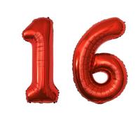 Palloncino rosso numero 16, 101 cm