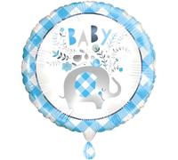 Palloncino rotondo in lamina floreale Elefante I Blu I 12 Pz.