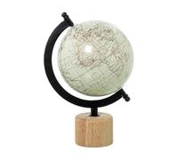 Palloncino terracking in metallo e base in legno bianco e naturale 21,5x15x13 cm