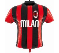 Palloncino Ufficiale AC Milan a Forma di Maglia, Pallone Foil Rosso Nero 63 x 8 x 65 cm per Compleanno, Festa Calcio e Decorazioni Party Tifosi Milanisti