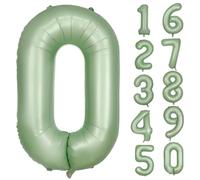 Palloncino verde 0 verde oliva numero 0 palloncini in pellicola verde salvia 0 palloncini da 40 pollici in Mylar elio per feste di compleanno ragazze ragazzi bambini doccia matrimonio anniversario