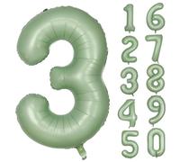 Palloncino verde 3 verde oliva, numero 3, in pellicola, verde salvia, 3 palloncini da 40 pollici, in Mylar elio, per compleanni, feste, ragazze, ragazzi, doccia, matrimonio, anniversario, decorazione