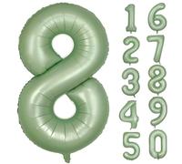 Palloncino verde, 8 verde oliva, numero 8, in pellicola, verde salvia, 8 palloncini da 40 pollici, in Mylar elio, per compleanni, feste, ragazze, ragazzi, doccia, matrimonio, anniversario, decorazione