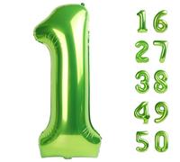 Palloncino verde chiaro da 101 cm, numero 1, primo compleanno, jumbo, in Mylar, per 10, 21, 31, compleanno, digitale, per feste di compleanno, matrimoni, anniversari, decorazioni per feste