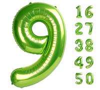 Palloncino verde chiaro da 101 cm, numero 9, palloncino a elio Jumbo in Mylar per 9, 19, 29, 39, 90, 99, palloncini digitali per feste di compleanno, anniversario di matrimonio, decorazioni per feste