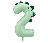Palloncino verde chiaro del numero 2, grande numero dei palloncini della | Design dinosauro verde chiaro per palloncini di compleanno; coppia con un palloncino a elio per una giocosa esposizione della