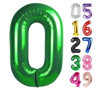 Palloncino verde scuro con numero 0 da 100 cm, 0 palloncini per 10°, 20°, 30°, 40°, 50°, 60° compleanno, colore: verde scuro