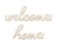 Palloncino "Welcome Home" - cappuccino finitura satinata - 258 × 55 cm - riempimento ad aria - con cannuccia e nastro da 3 m