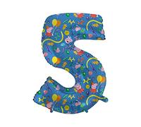 Palloncino XXL Peppa Pig, numero 5, decorazione per compleanno e feste, 90 cm, per aria ed elio, per bambini, per compleanno, palloncini in pellicola