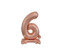 Pallone cifra - Amscan - Numero 6 - 38 cm - Oro rosa - Decorazione per feste