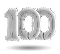 Pallone compleanno numero 100 anni Argento 101cm palloncini gonfiabile aria ELIO