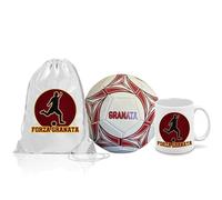 Pallone con i colori della Salernitana calcio e scritta Granata + una tazza bianca in ceramica e una sacca in nylon con stampa dei colori della tua squadra del cuore tifoso regalo