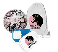 Pallone con i colori della tua squadra del cuore Rosanero Palermo + un portamerenda doppio scomparto e una sacca in nylon entrambi personalizzati regalo tifoso scuola pranzo asilo rosa nero