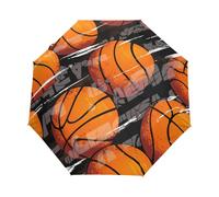Pallone Da Basket Cartoon Senza Soluzione Di Continuità Ombrello Pieghevole Automatico Ombrelli Antivento Protezione UV da Viaggio per Bambini Ragazzi Ragazze