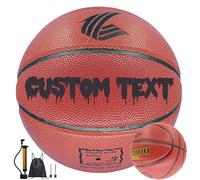 Pallone da basket personalizzato, fai da te, personalizzato, per interni, misura 5/6/7, cestino per bambini, ragazzi, adulti, per allenamento all'aperto, stampato con testo personalizzato (n. 7)